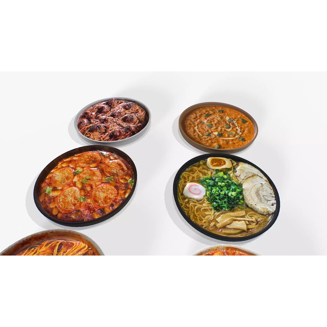 Food on Plate 3D Model – Low Poly Game Asset, PBR Textures - View 11