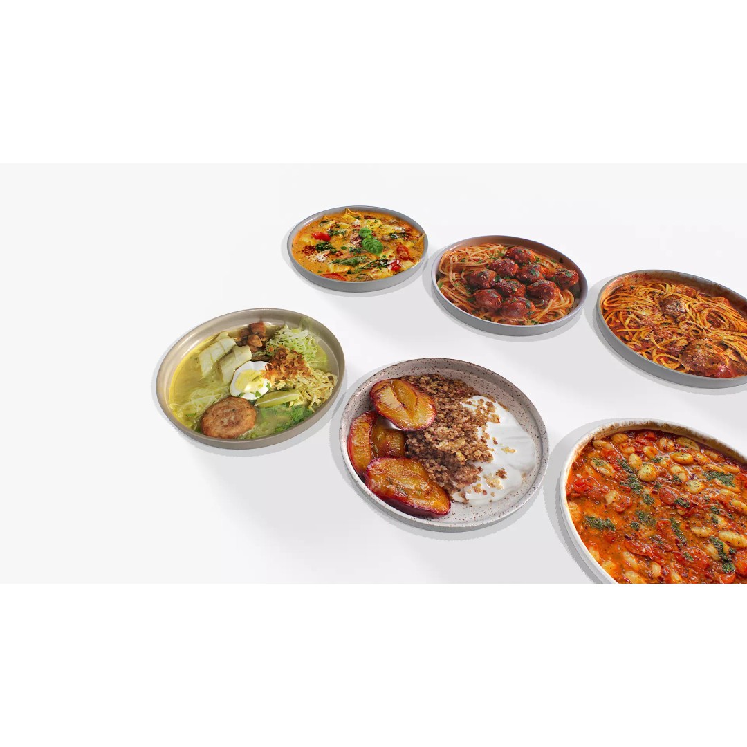 Food on Plate 3D Model – Low Poly Game Asset, PBR Textures - View 3