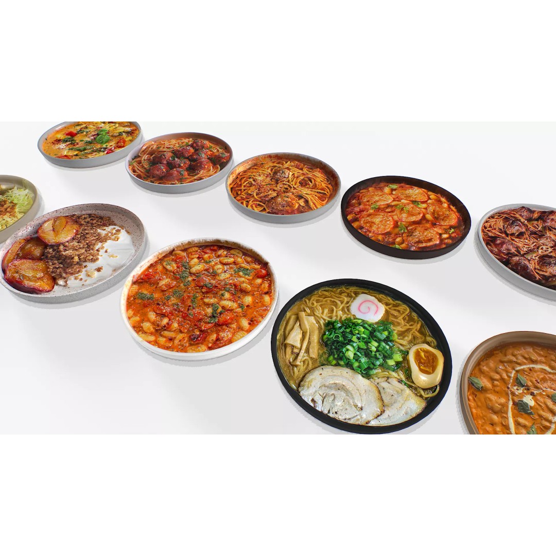 Food on Plate 3D Model – Low Poly Game Asset, PBR Textures - View 4