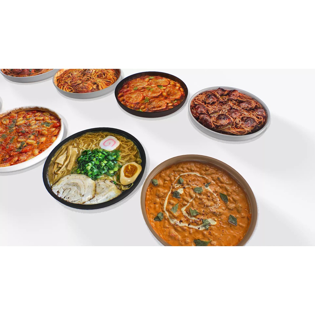 Food on Plate 3D Model – Low Poly Game Asset, PBR Textures - View 5