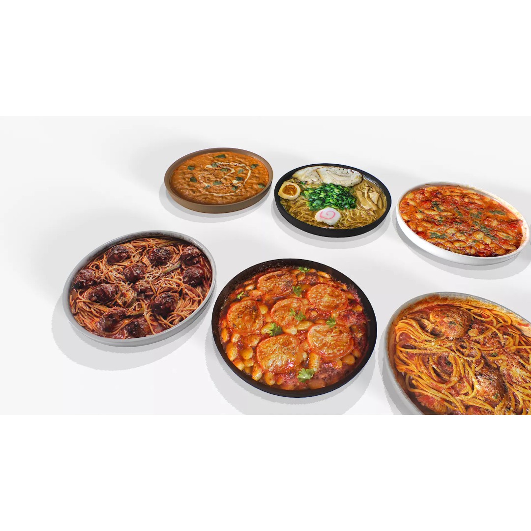 Food on Plate 3D Model – Low Poly Game Asset, PBR Textures - View 6