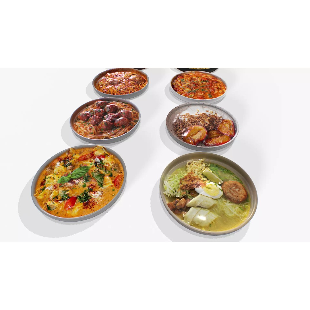Food on Plate 3D Model – Low Poly Game Asset, PBR Textures - View 9