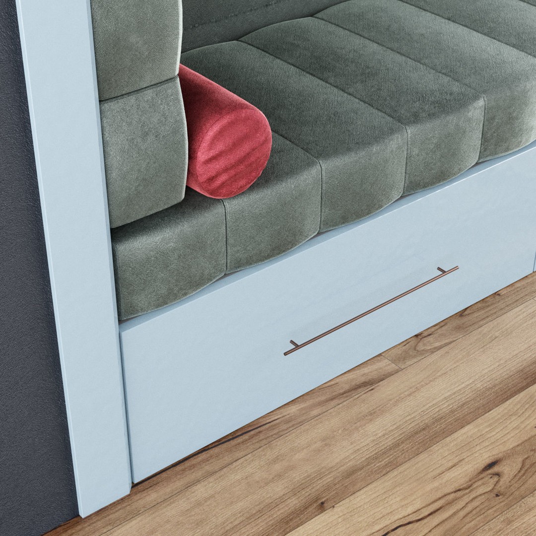 Hall Furniture 3D Model – Contemporary Wooden Wardrobe Set, FBX - View 10