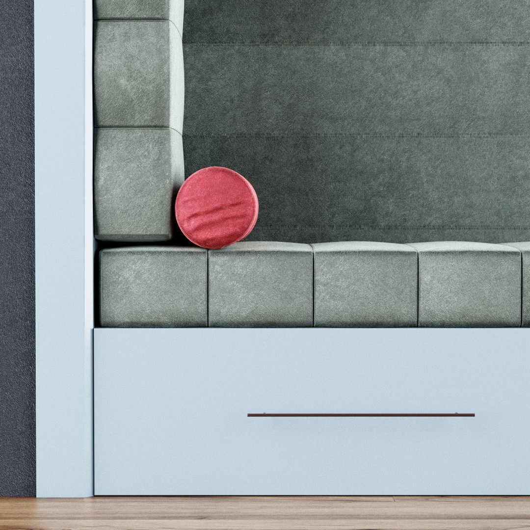 Hall Furniture 3D Model – Contemporary Wooden Wardrobe Set, FBX - View 16