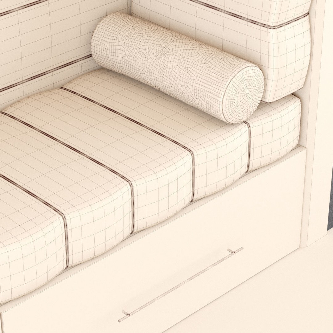 Hall Furniture 3D Model – Contemporary Wooden Wardrobe Set, FBX - View 19
