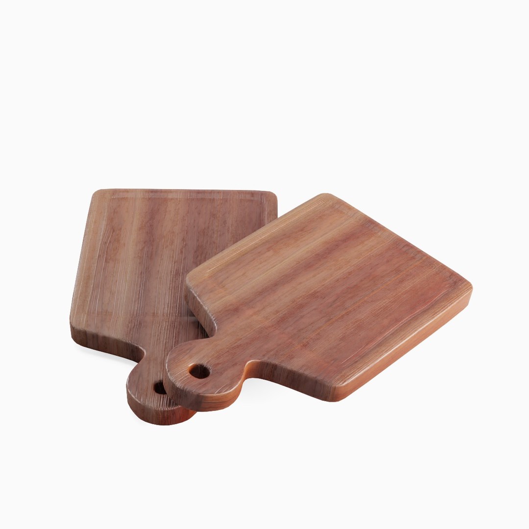 Cutting Board 3D Model – Low Poly Kitchenware with PBR Textures - View 4