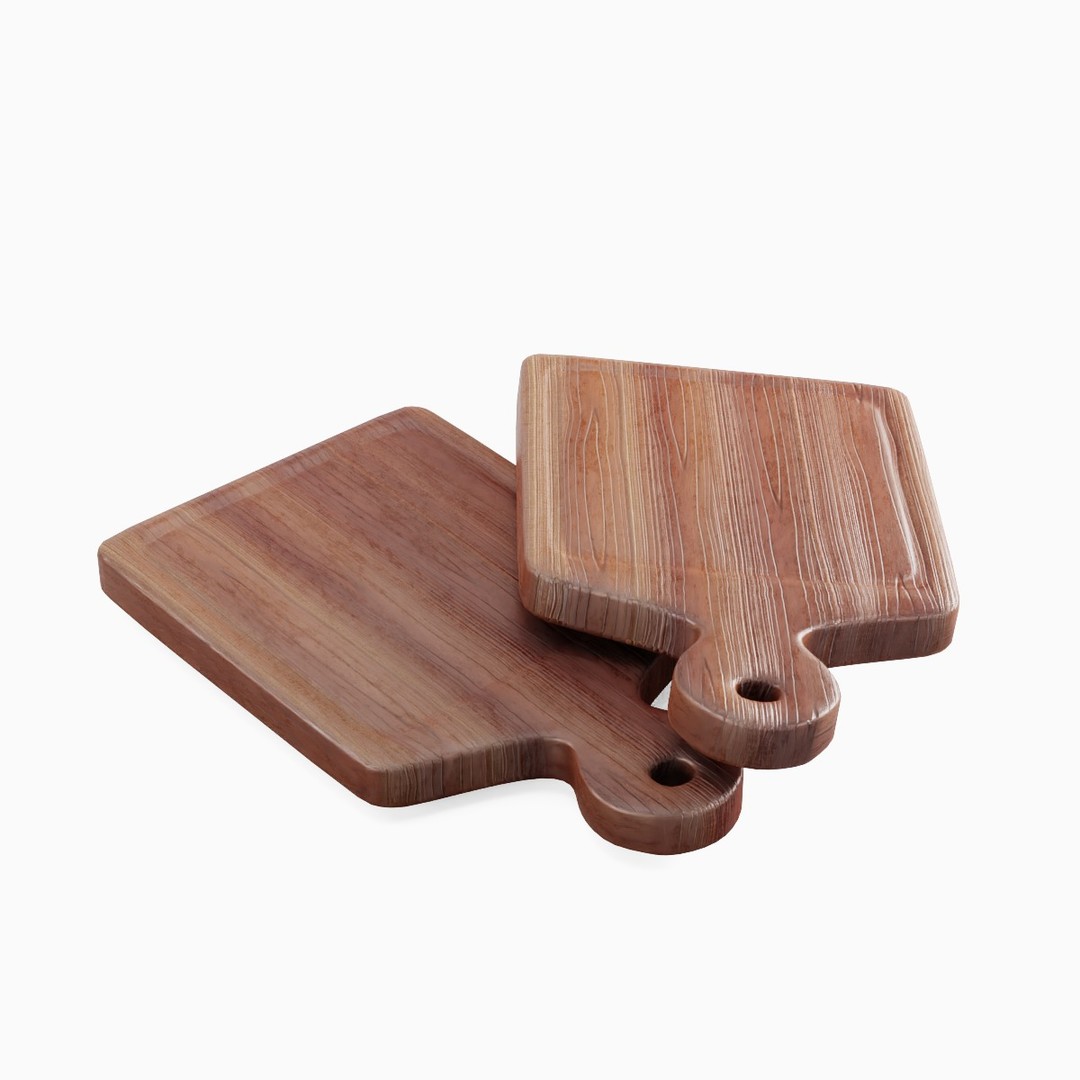 Cutting Board 3D Model – Low Poly Kitchenware with PBR Textures - View 5