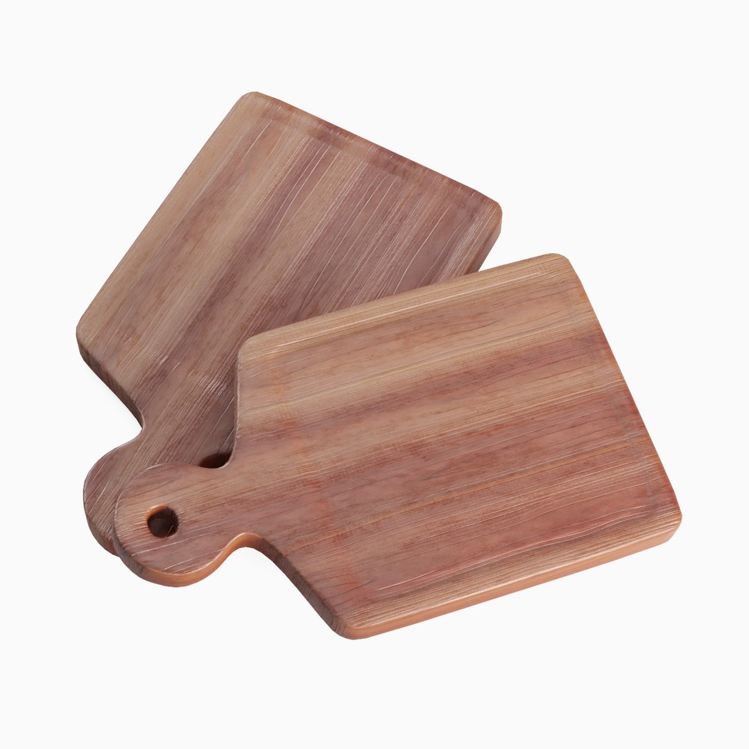 Cutting Board 3D Model – Low Poly Kitchenware with PBR Textures - View 6