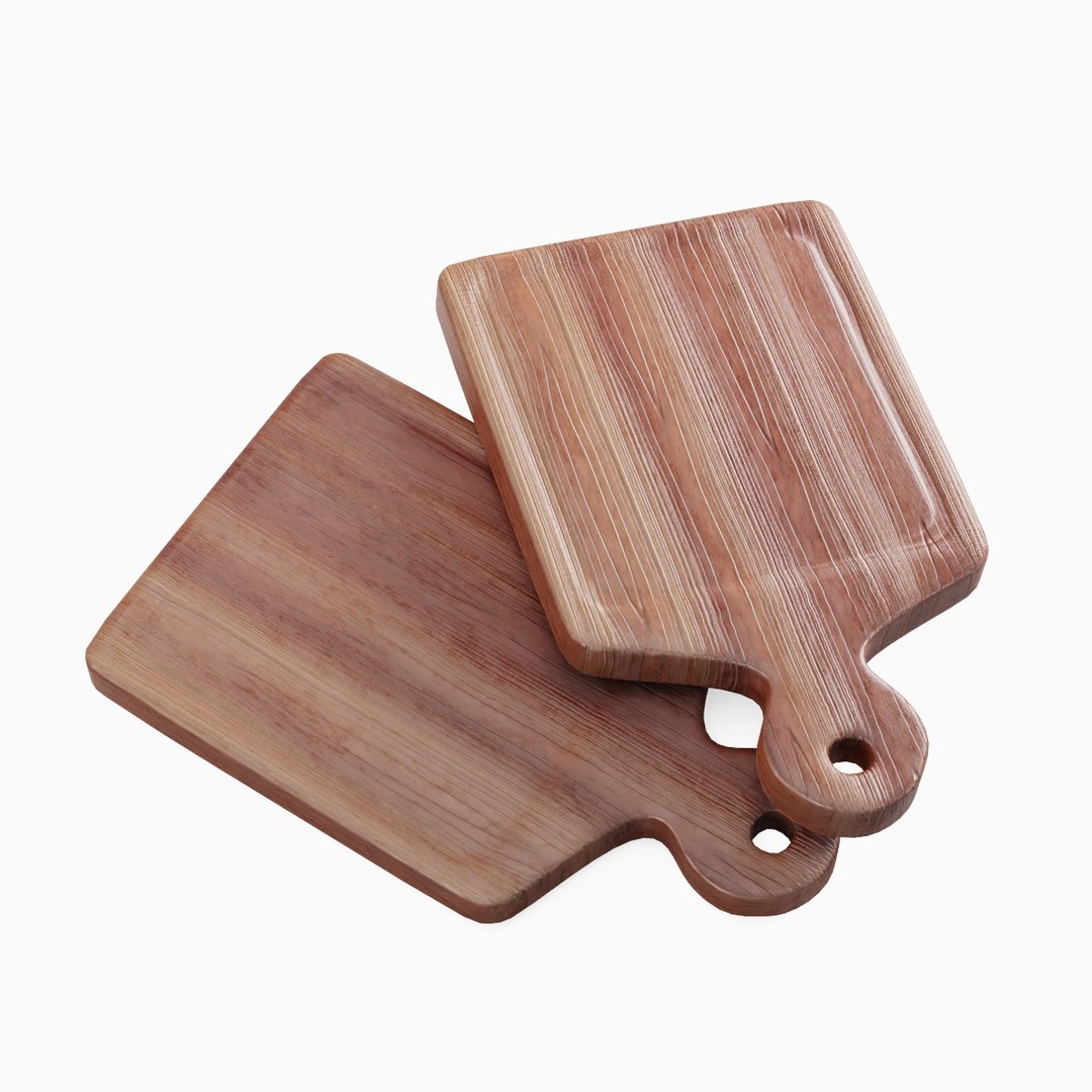 Cutting Board 3D Model – Low Poly Kitchenware with PBR Textures - View 7