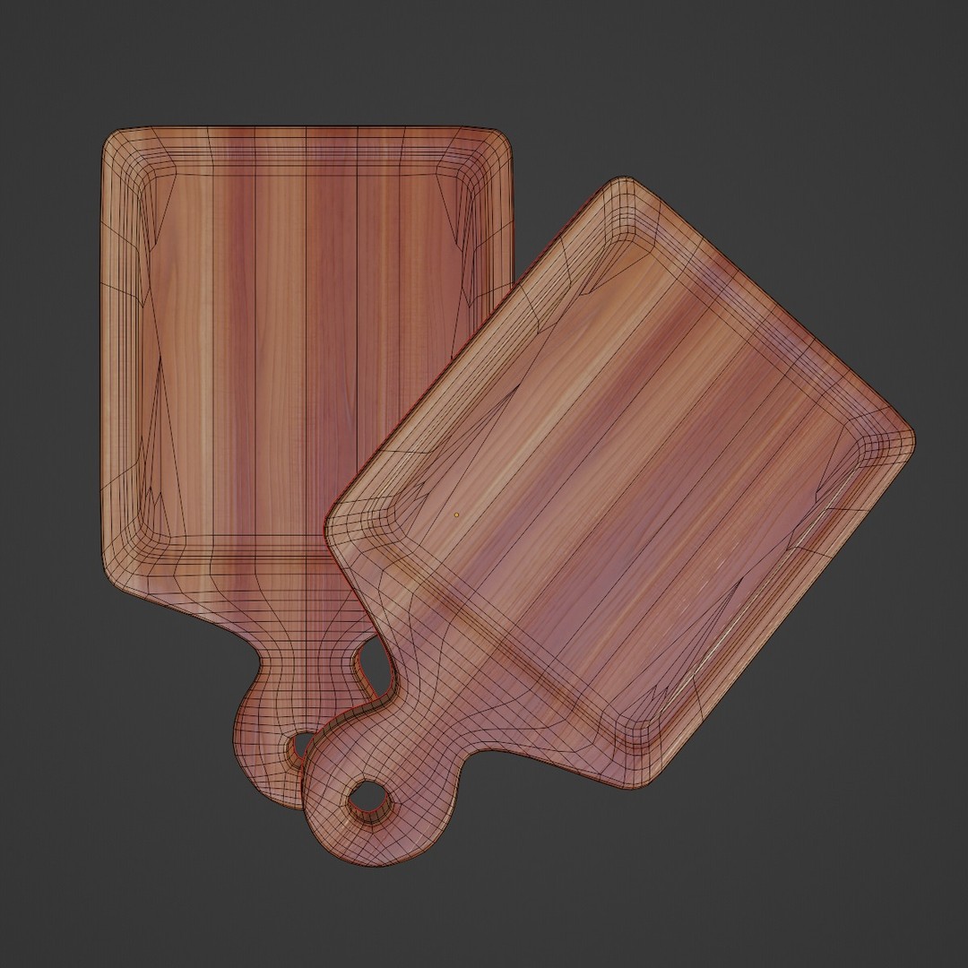 Cutting Board 3D Model – Low Poly Kitchenware with PBR Textures - View 9