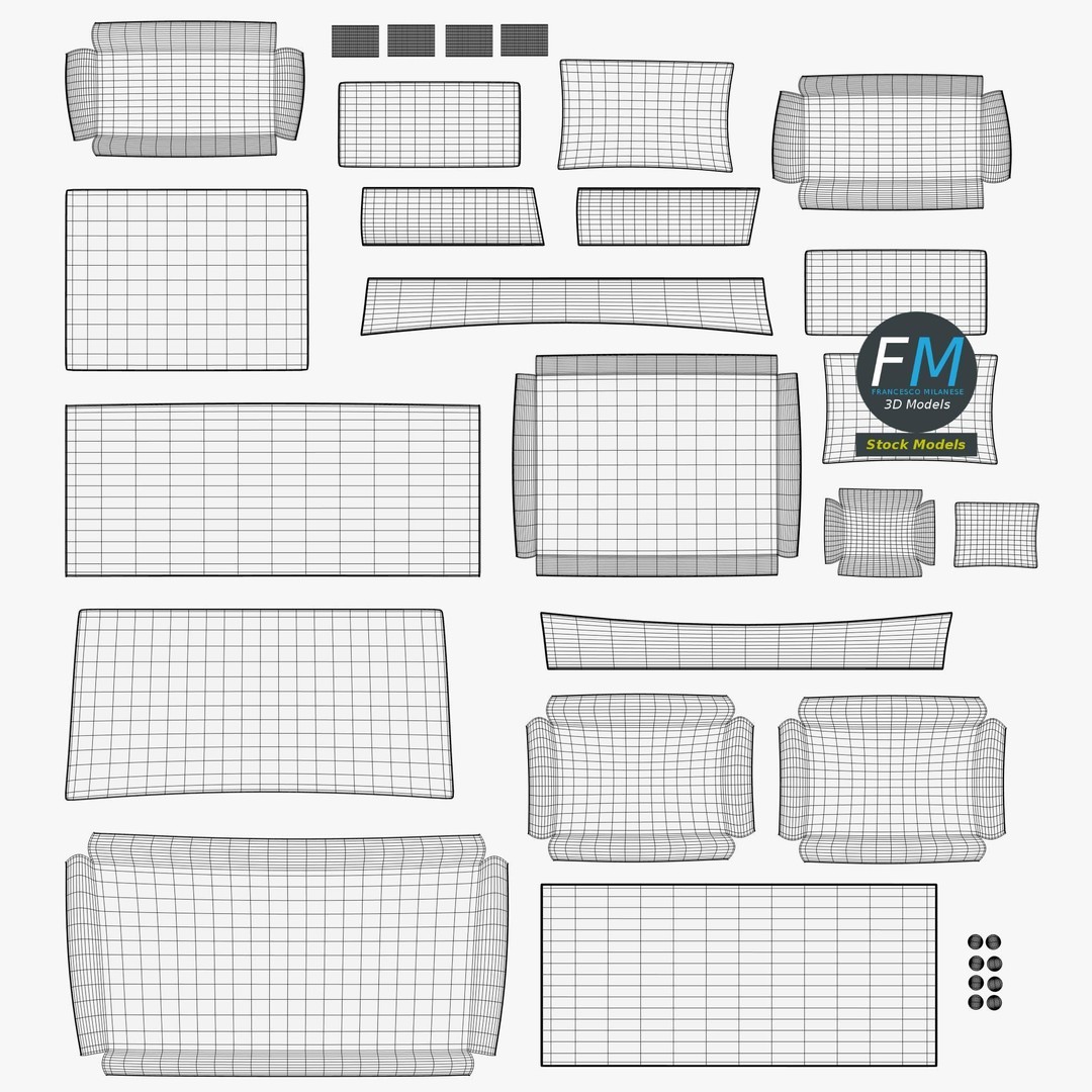 Couch Sofa 3D Model – PBR Game-Ready Asset, FBX & OBJ Formats