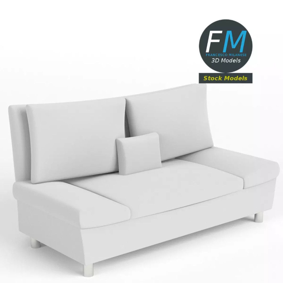 Couch Sofa 3D Model – PBR Game-Ready Asset, FBX & OBJ Formats - View 2