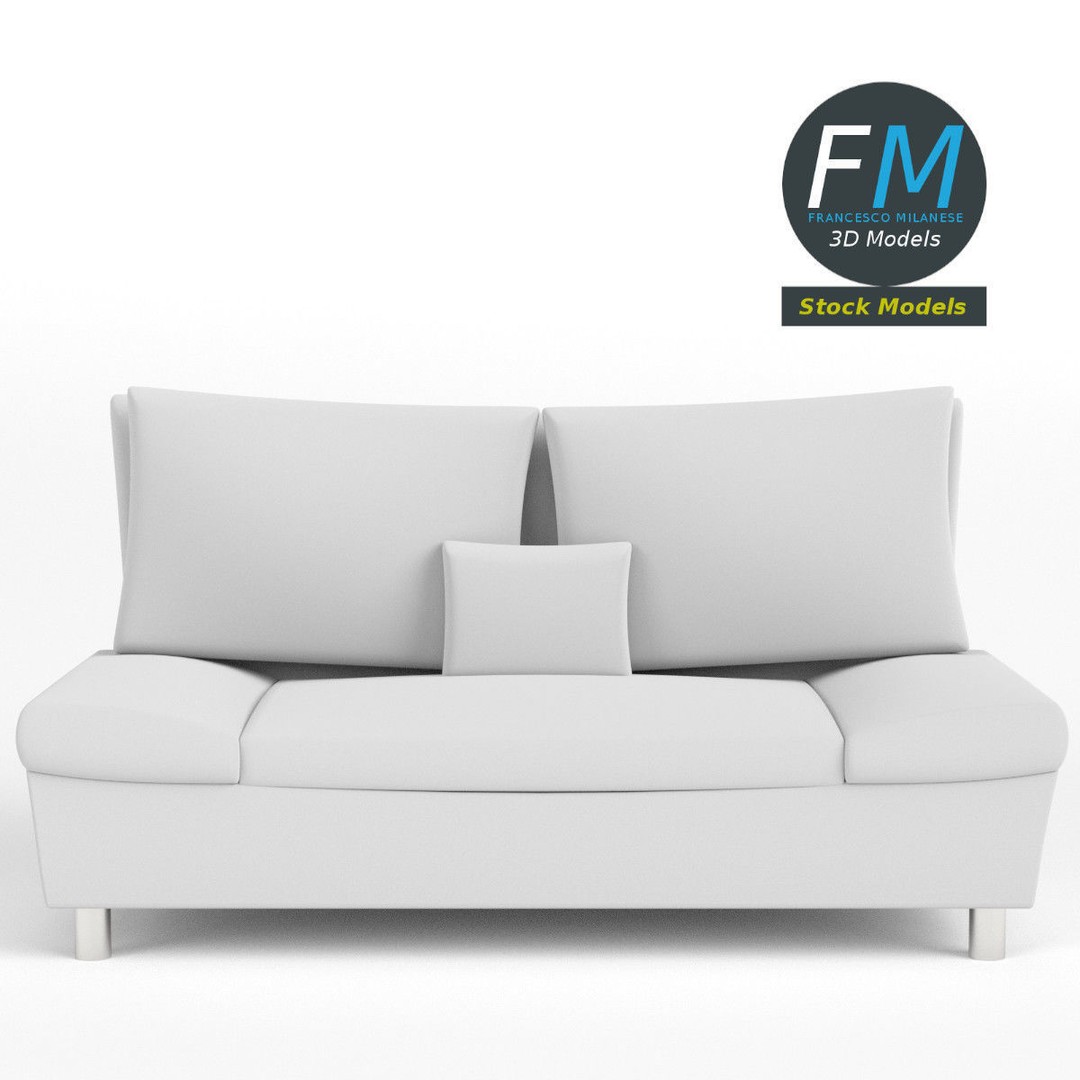 Couch Sofa 3D Model – PBR Game-Ready Asset, FBX & OBJ Formats - View 4