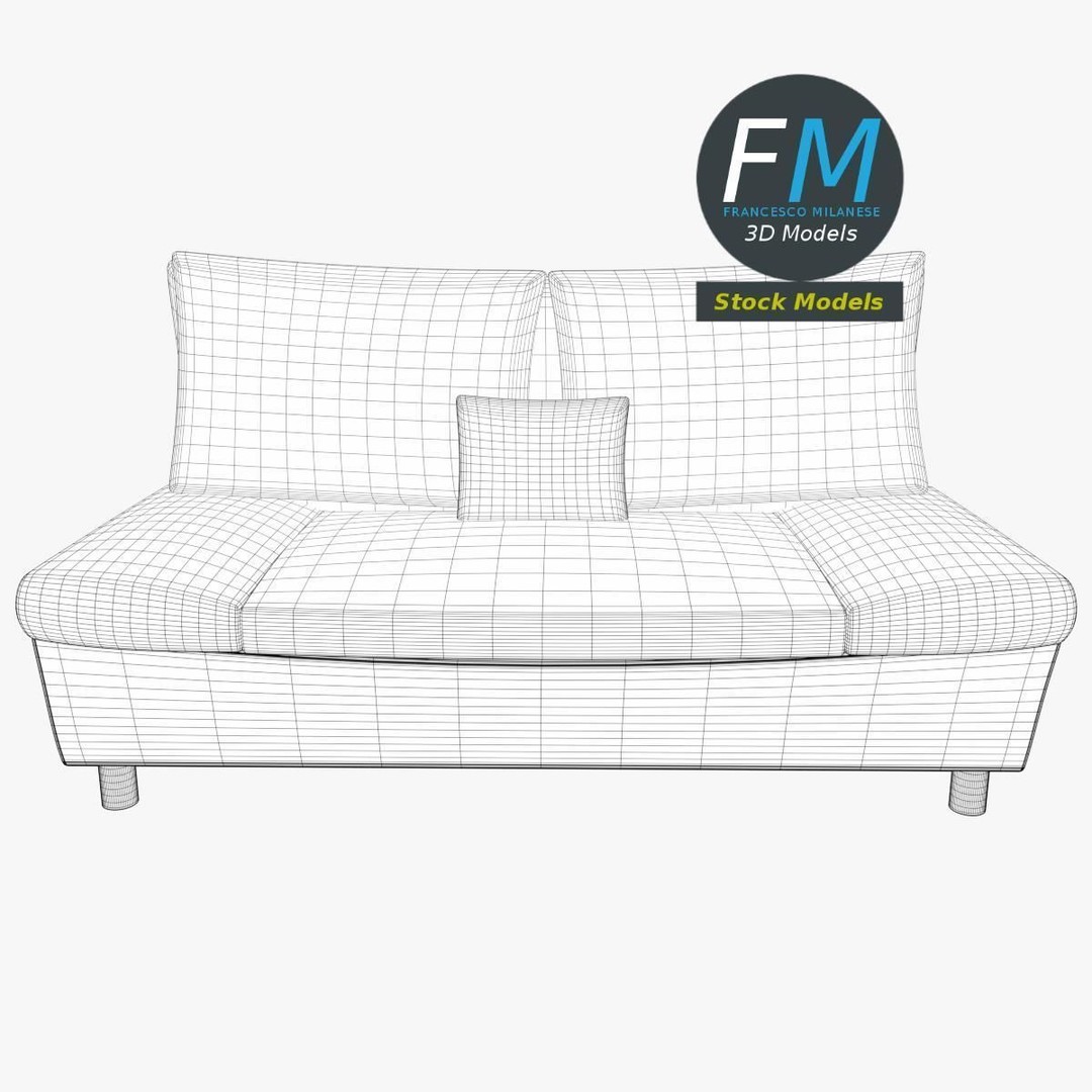Couch Sofa 3D Model – PBR Game-Ready Asset, FBX & OBJ Formats - View 9
