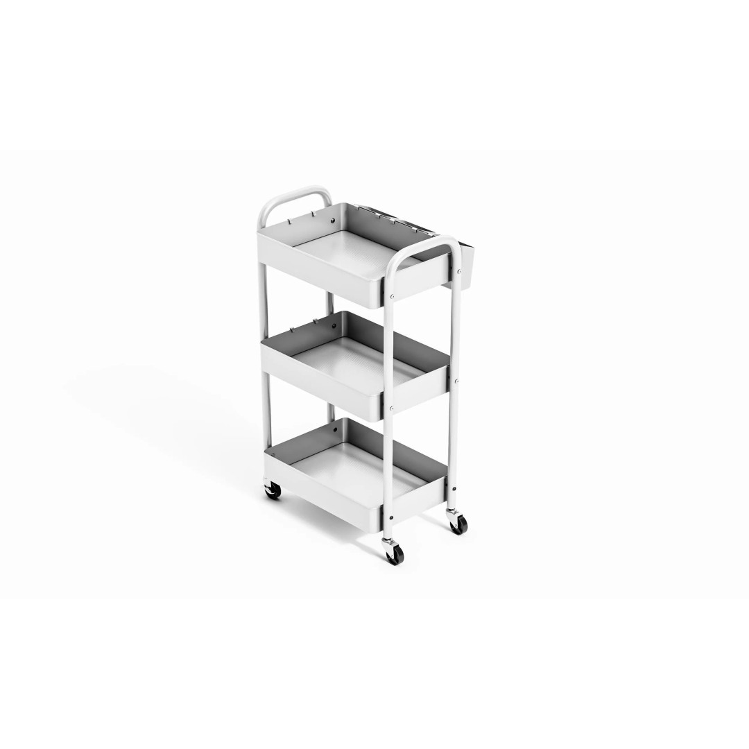 Minimal Rolling Storage Cart 3D Model – Modern Utility Organizer, FBX