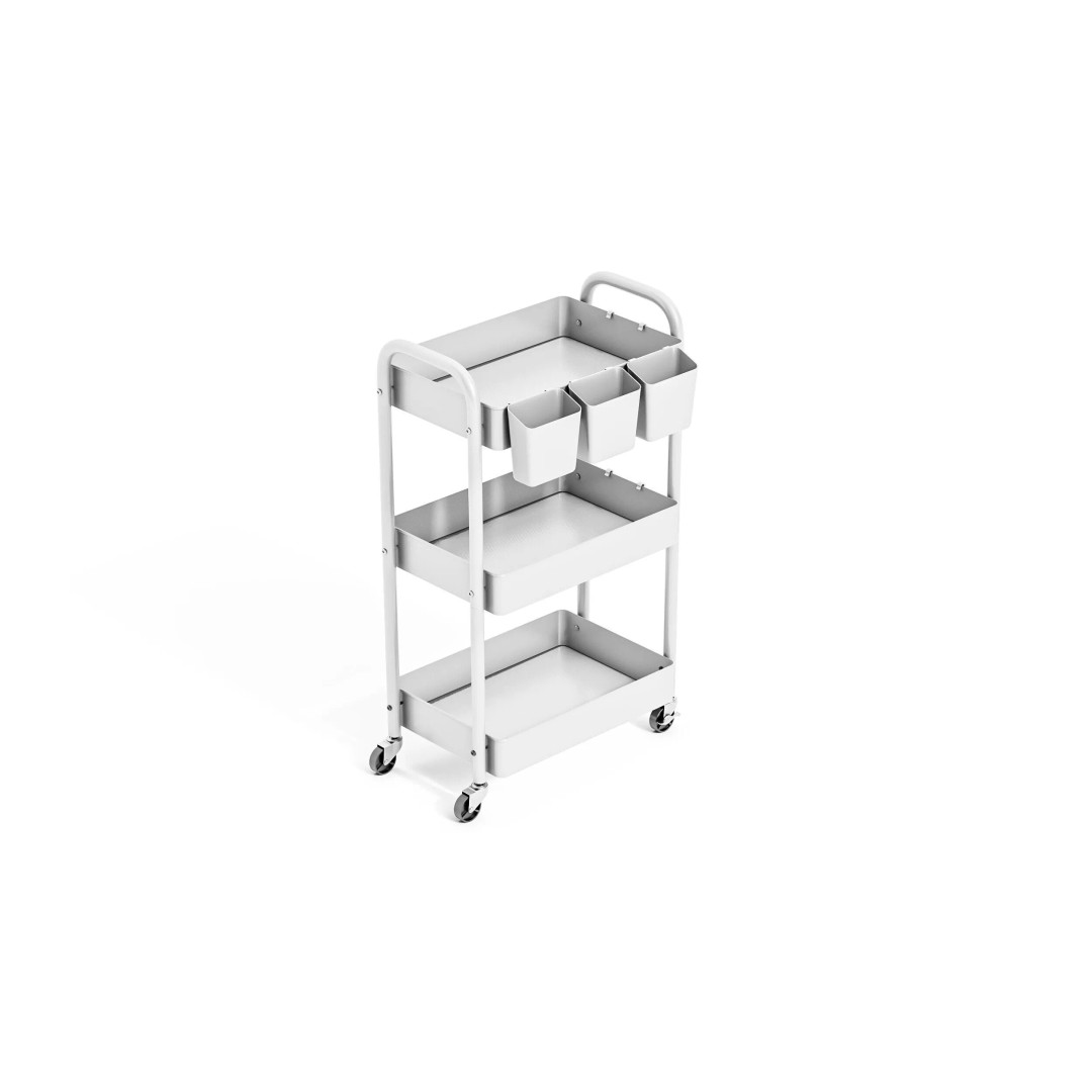Minimal Rolling Storage Cart 3D Model – Modern Utility Organizer, FBX - View 4