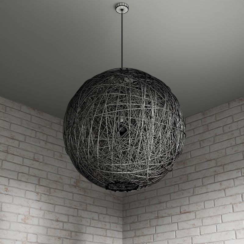 Rattan Pendant Ceiling Lamp 3D Model – High Poly ArchViz Asset, FBX - View 3