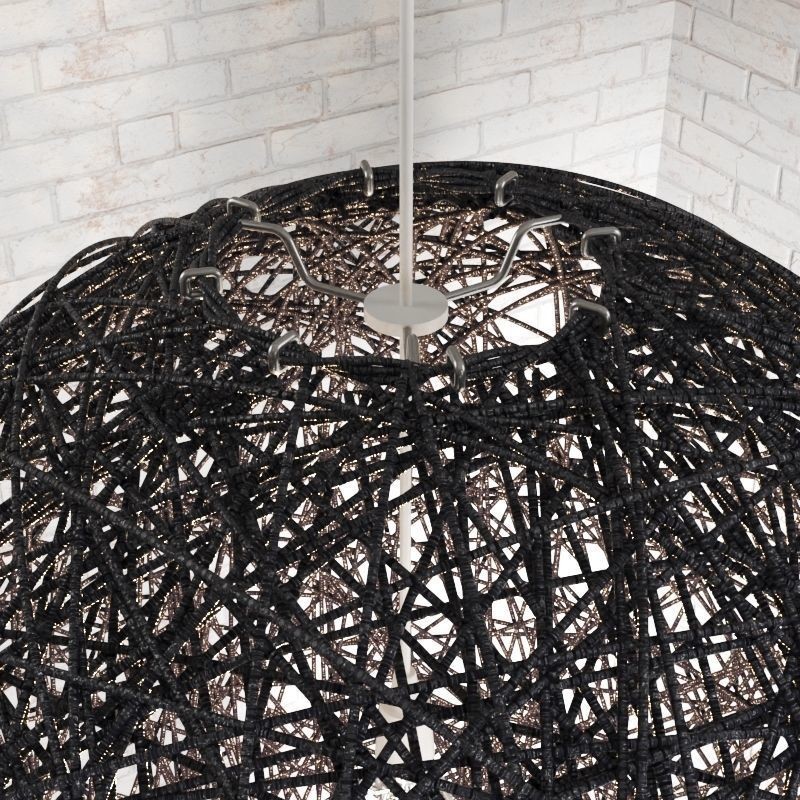 Rattan Pendant Ceiling Lamp 3D Model – High Poly ArchViz Asset, FBX - View 5