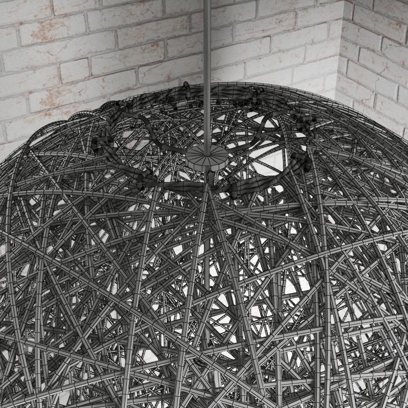 Rattan Pendant Ceiling Lamp 3D Model – High Poly ArchViz Asset, FBX - View 6