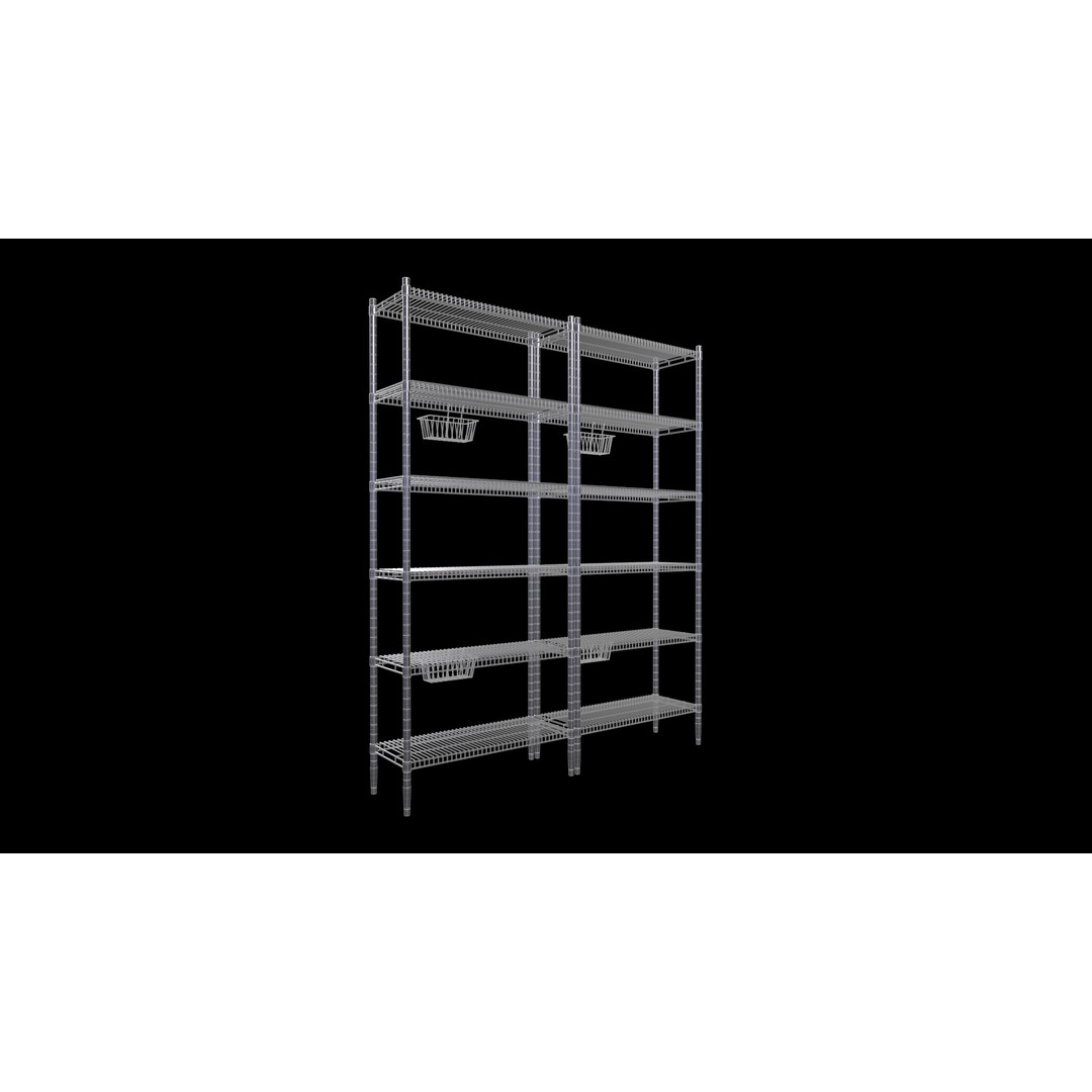 Steel Rack 3D Model – Low Poly PBR Kitchenware, FBX/OBJ