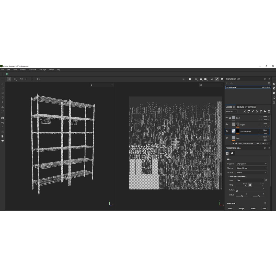 Steel Rack 3D Model – Low Poly PBR Kitchenware, FBX/OBJ - View 11