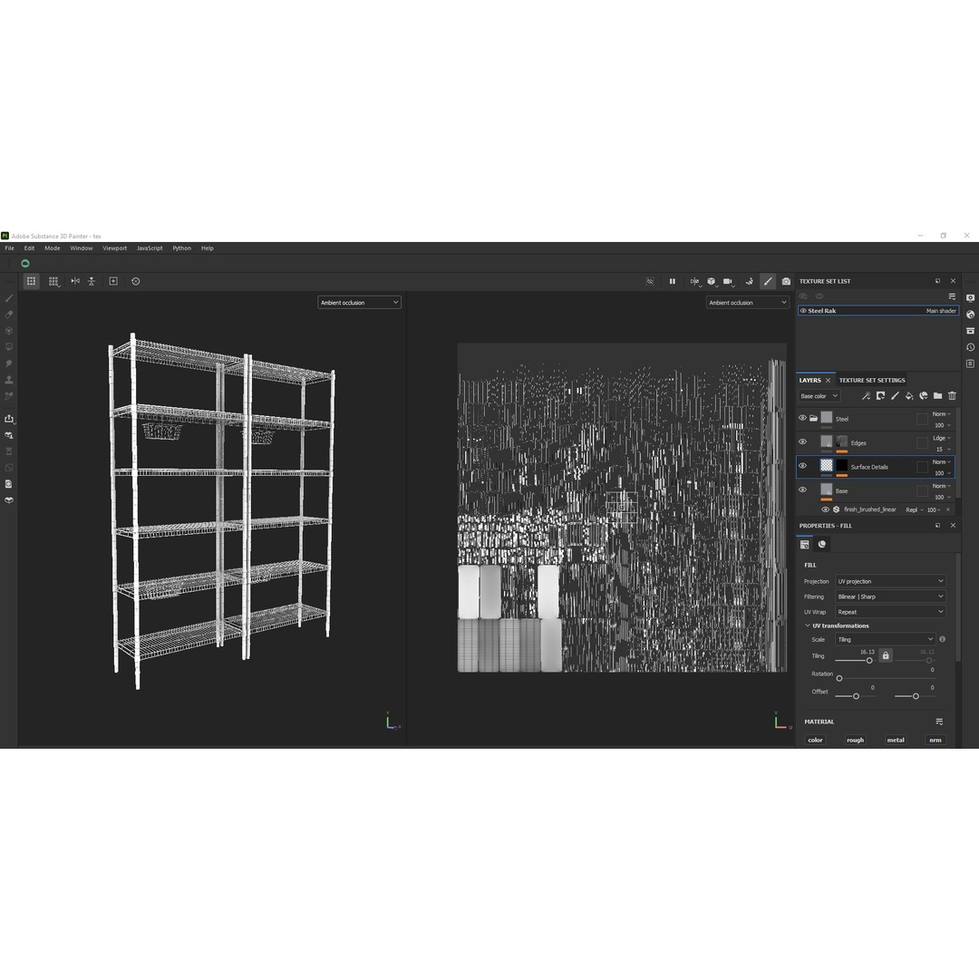 Steel Rack 3D Model – Low Poly PBR Kitchenware, FBX/OBJ - View 12