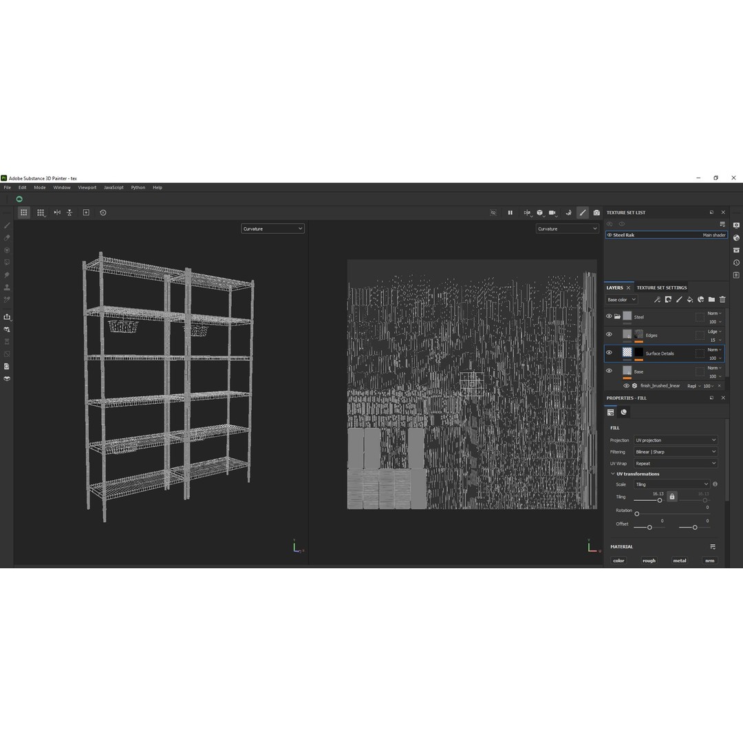 Steel Rack 3D Model – Low Poly PBR Kitchenware, FBX/OBJ - View 13