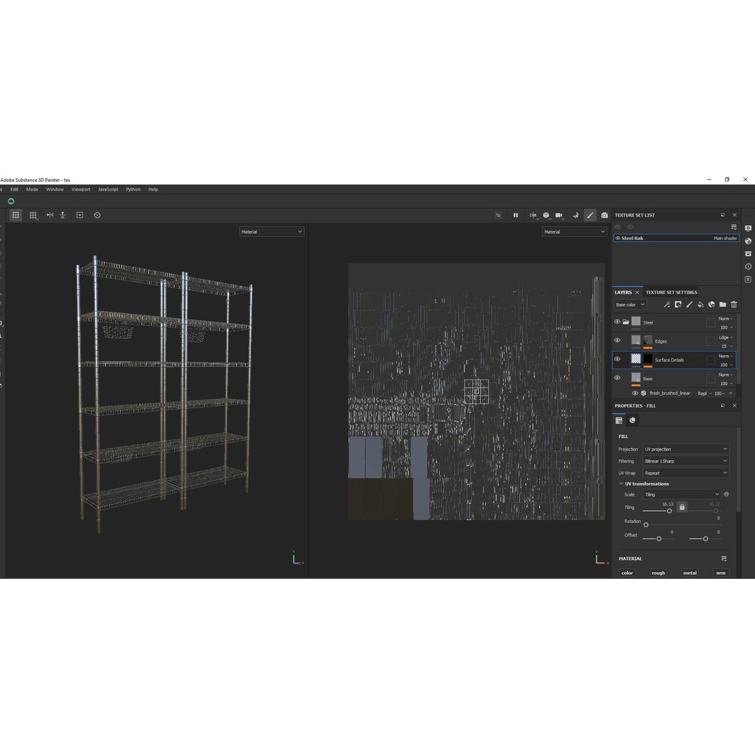 Steel Rack 3D Model – Low Poly PBR Kitchenware, FBX/OBJ - View 8