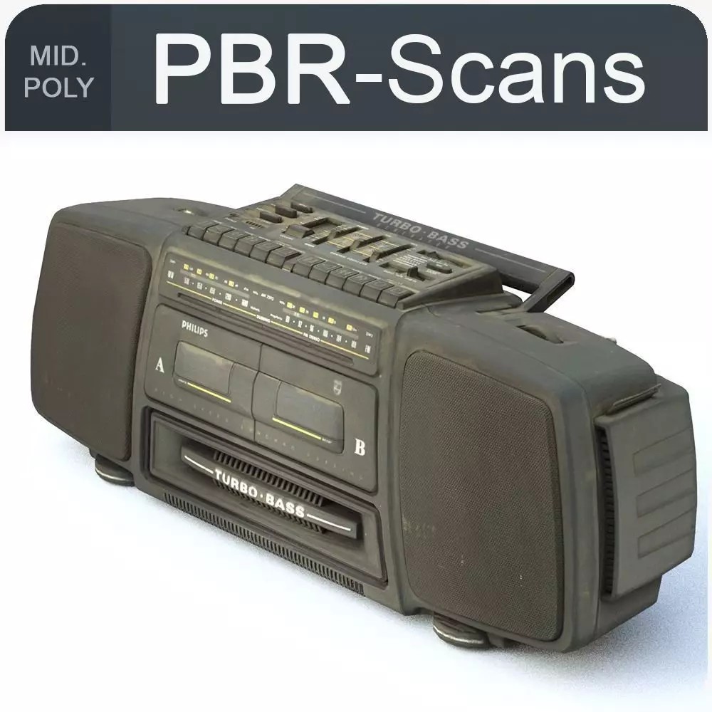 Music System 3D Model – Middle Poly PBR Scanned Asset, FBX - View 2