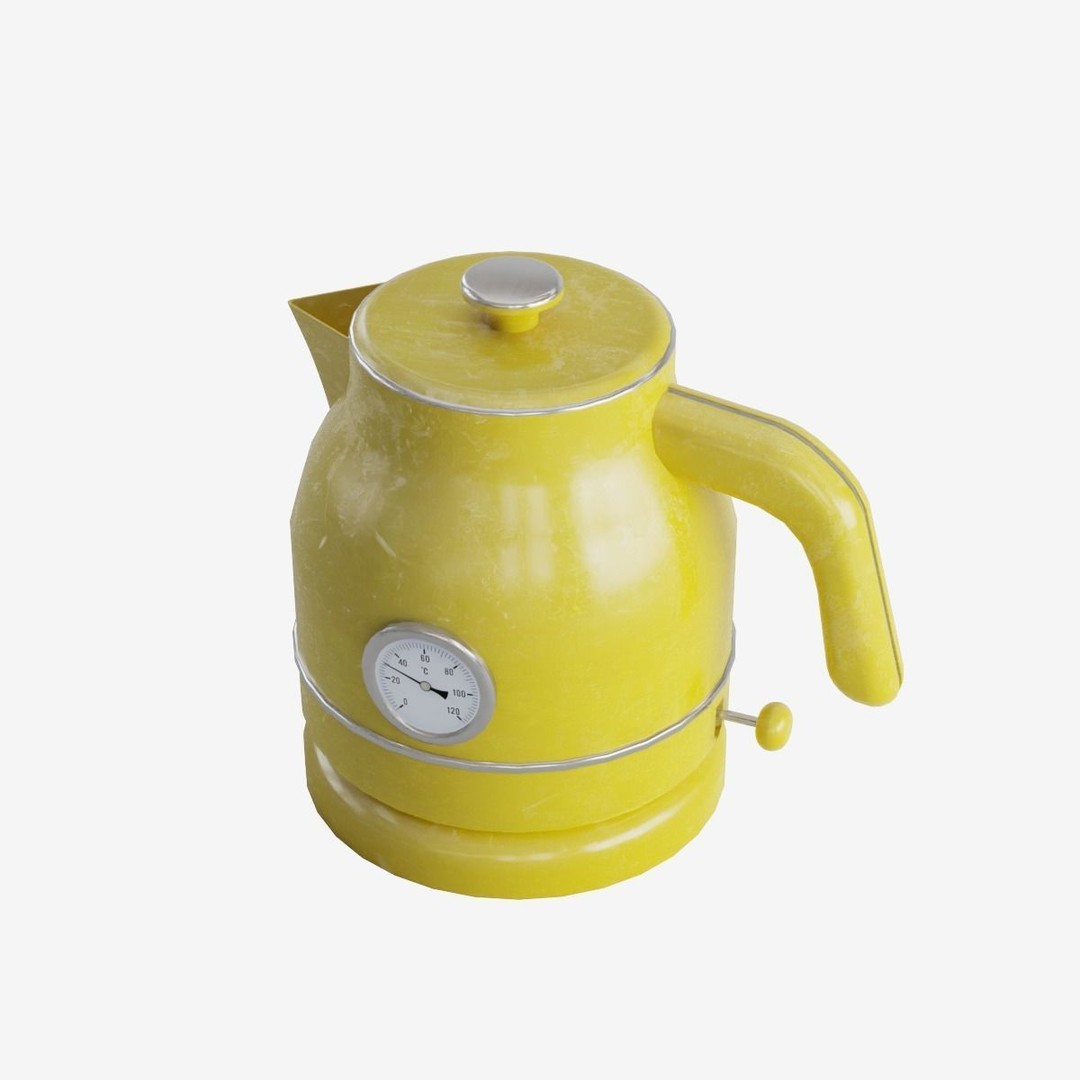 Scuffed Plastic Kettle 3D Model – Low Poly Game Ready, FBX - View 10