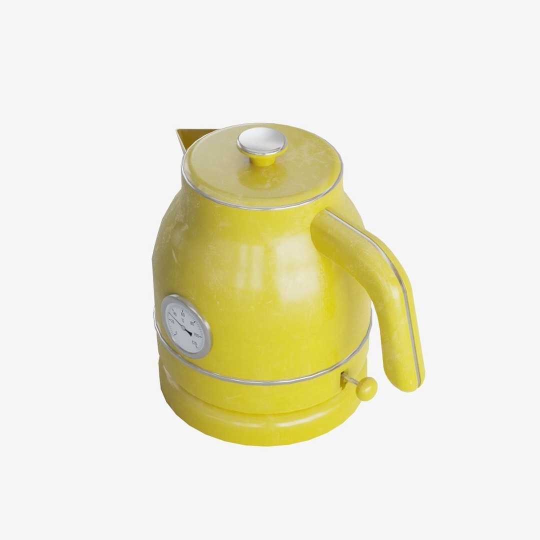 Scuffed Plastic Kettle 3D Model – Low Poly Game Ready, FBX - View 11