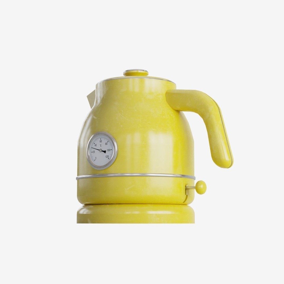 Scuffed Plastic Kettle 3D Model – Low Poly Game Ready, FBX - View 12
