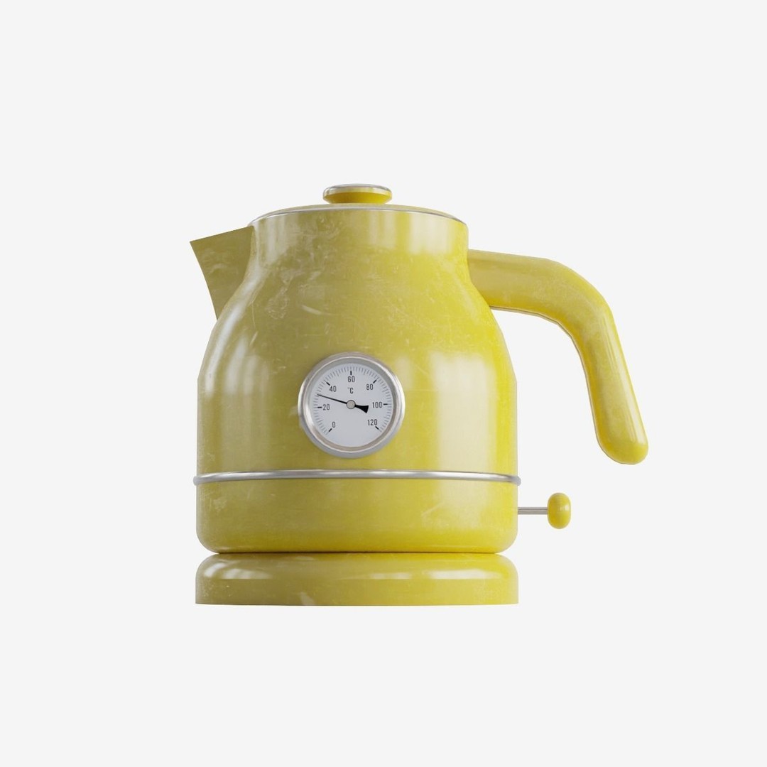 Scuffed Plastic Kettle 3D Model – Low Poly Game Ready, FBX - View 13