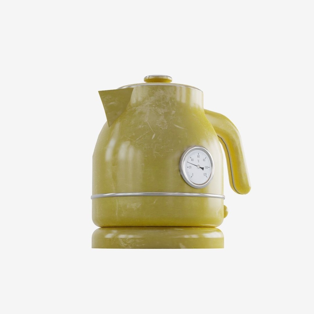 Scuffed Plastic Kettle 3D Model – Low Poly Game Ready, FBX - View 14