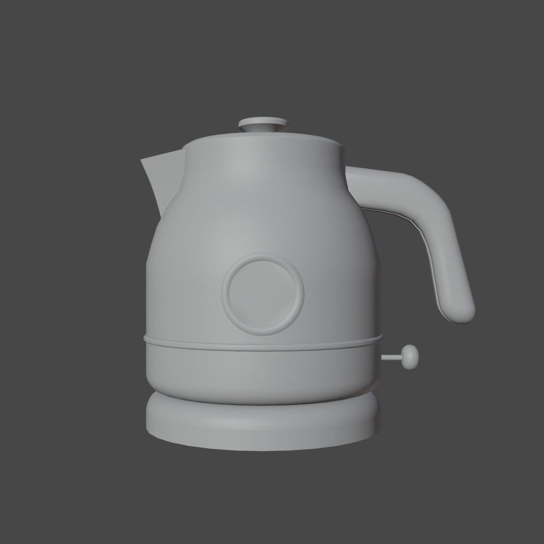 Scuffed Plastic Kettle 3D Model – Low Poly Game Ready, FBX - View 16