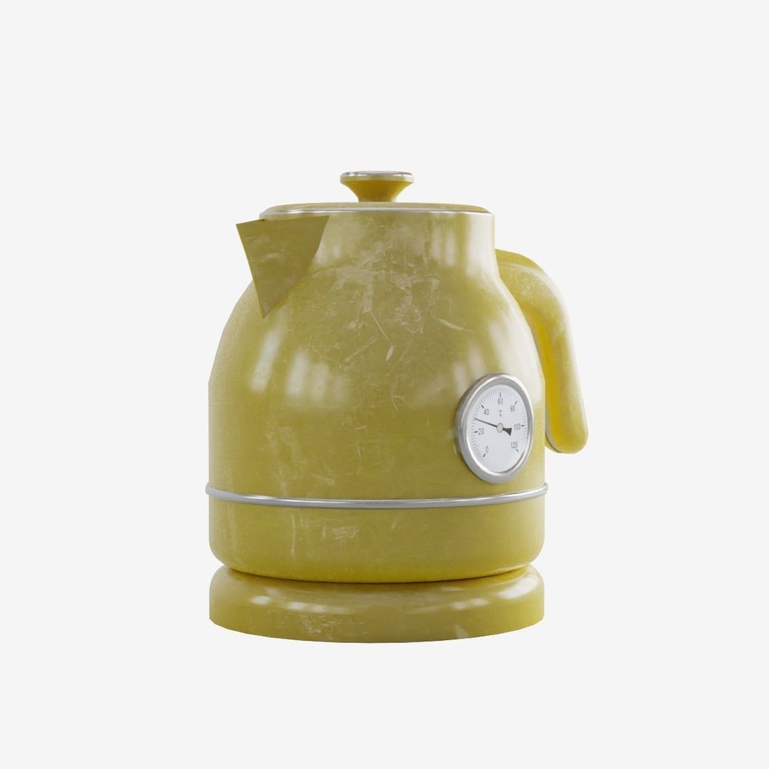 Scuffed Plastic Kettle 3D Model – Low Poly Game Ready, FBX - View 4