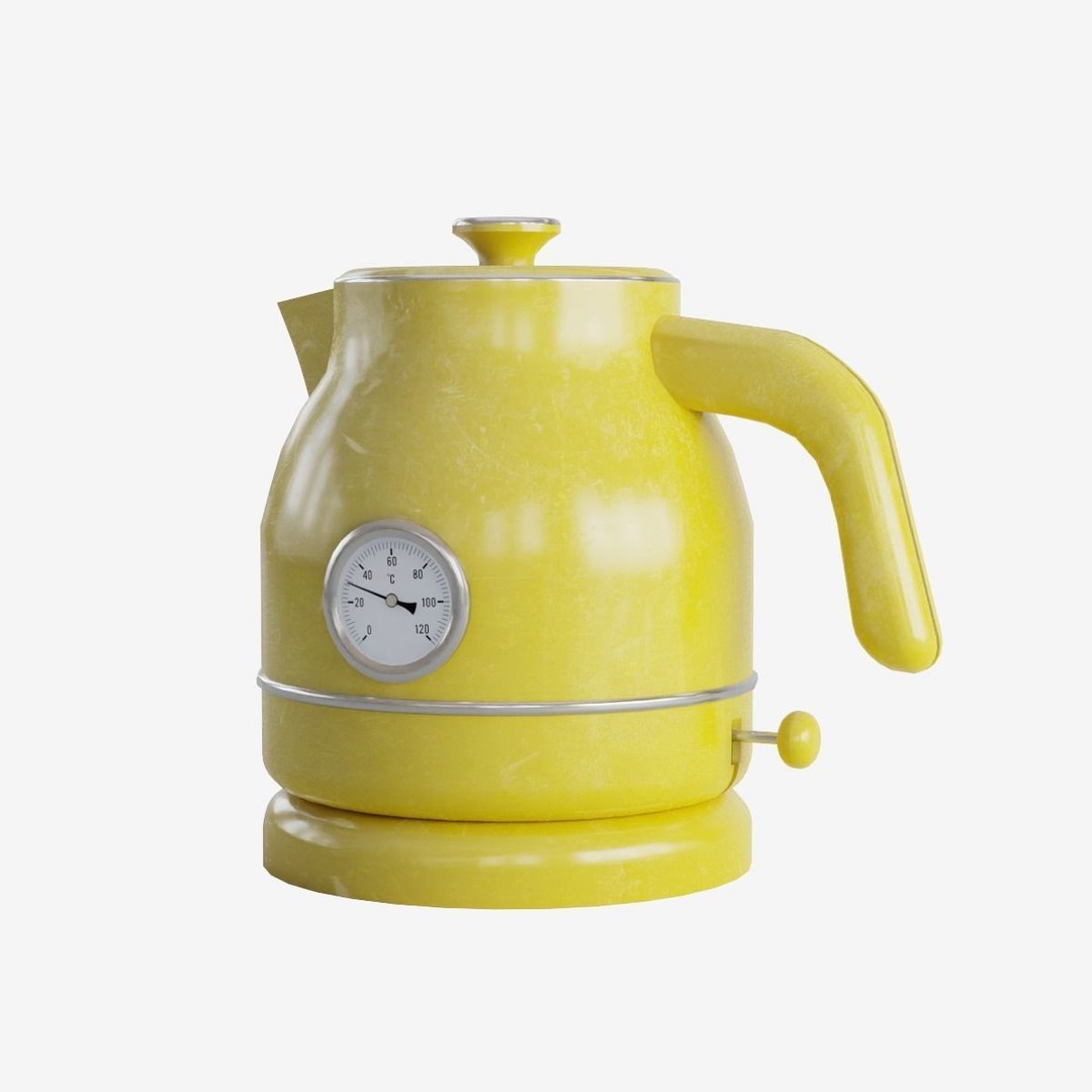 Scuffed Plastic Kettle 3D Model – Low Poly Game Ready, FBX - View 5