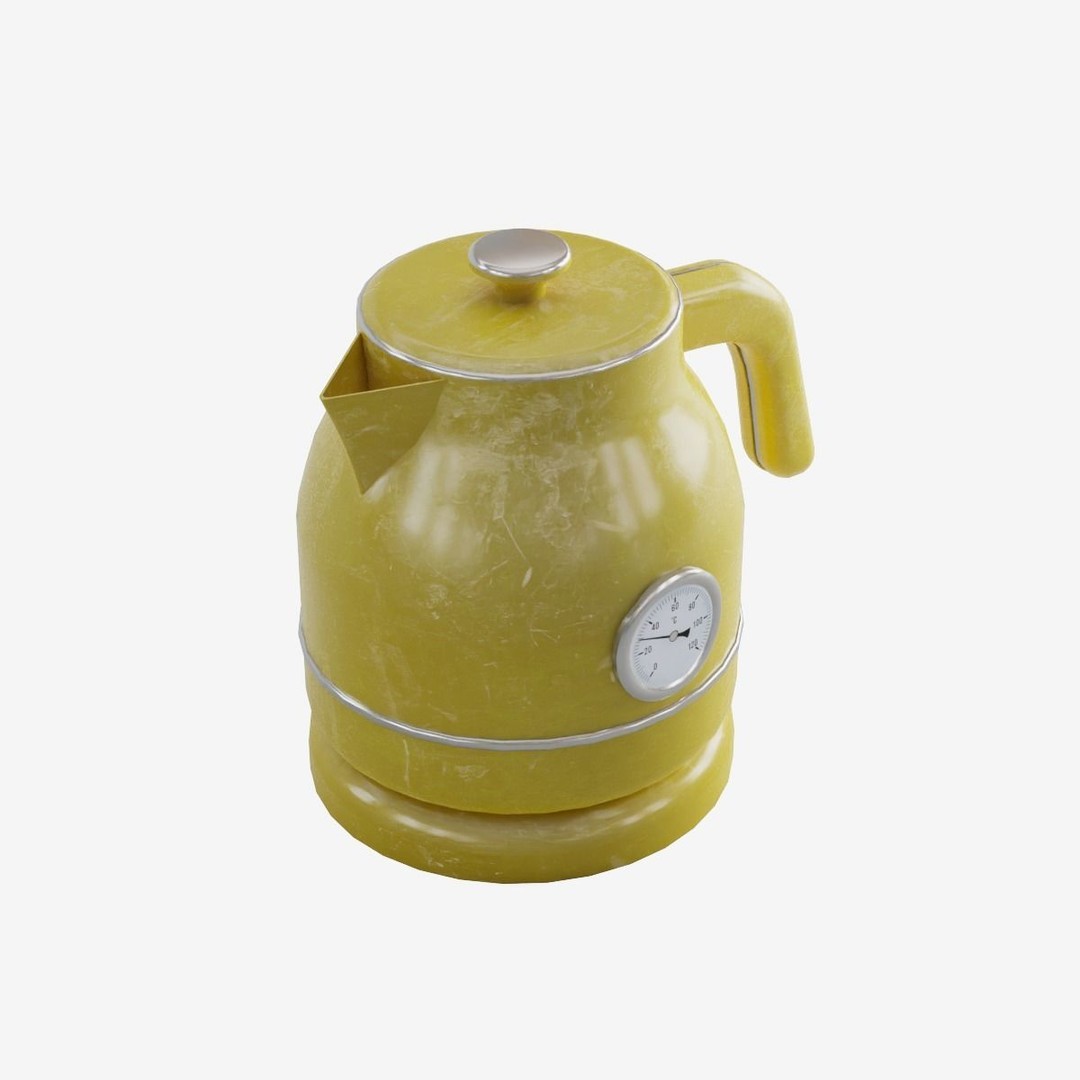 Scuffed Plastic Kettle 3D Model – Low Poly Game Ready, FBX - View 7