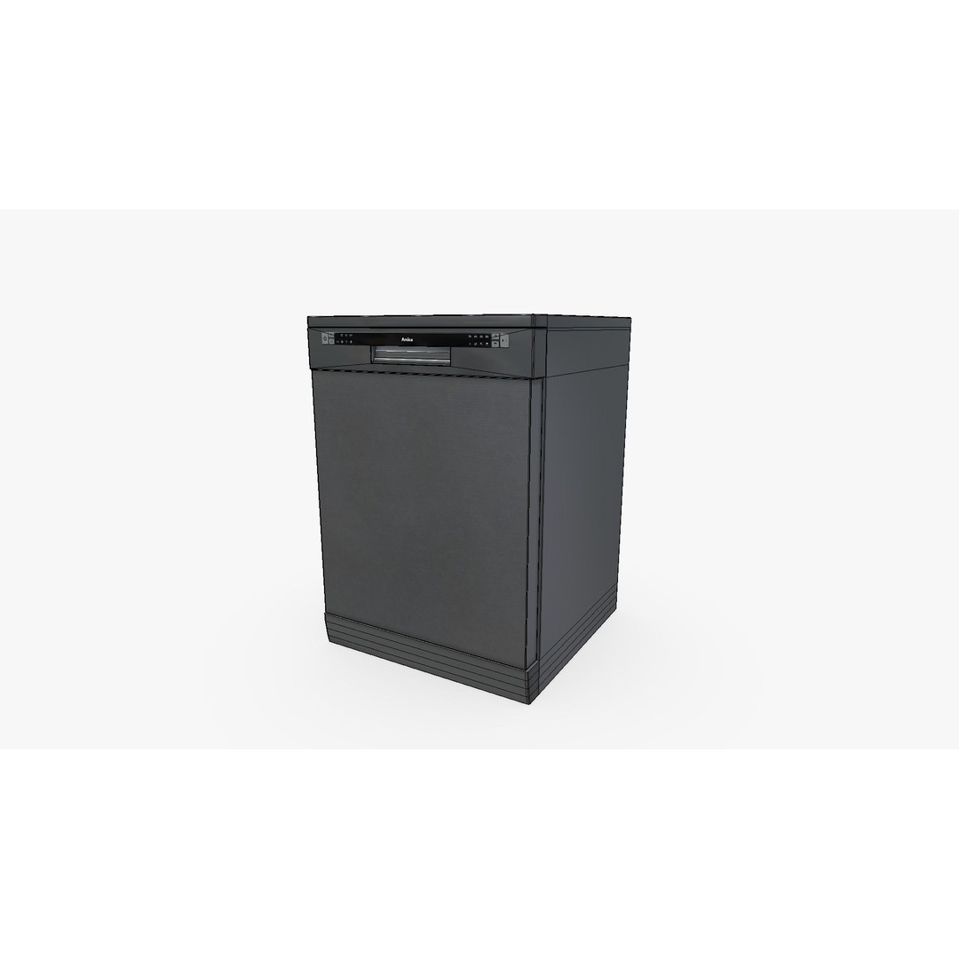 Amica DFM61E6qISMG Dishwasher 3D Model – Low Poly PBR Game Asset, FBX