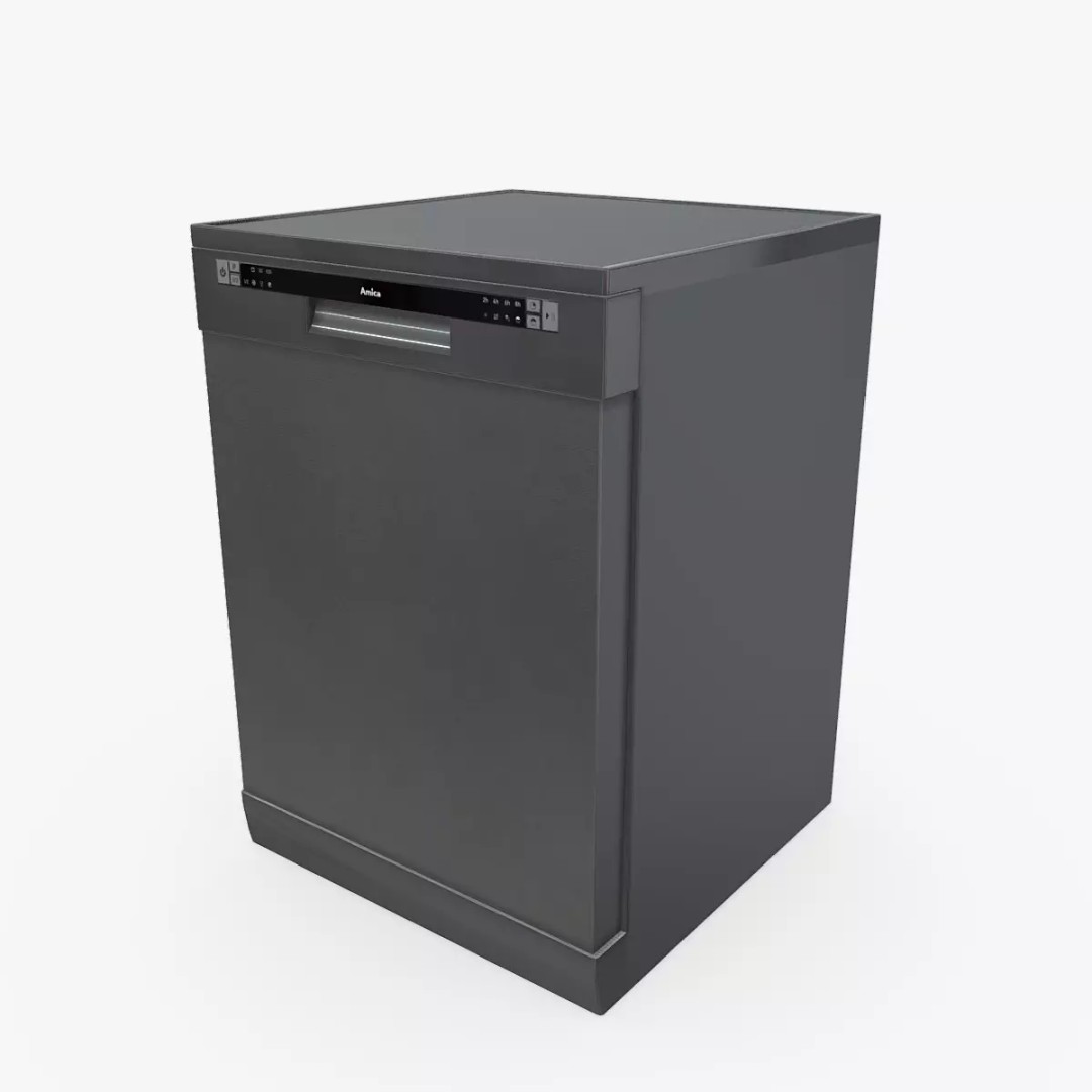 Amica DFM61E6qISMG Dishwasher 3D Model – Low Poly PBR Game Asset, FBX - View 2