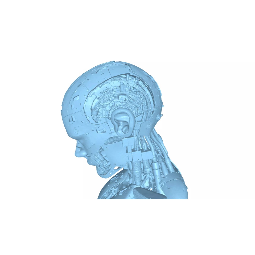 Sci Fi Android Robot Head 3D Model – Game Ready Cybernetic Character - View 10