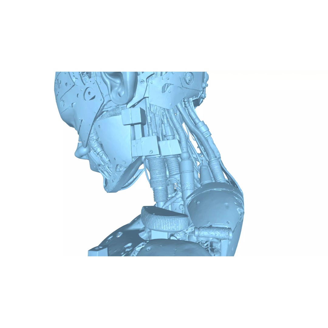 Sci Fi Android Robot Head 3D Model – Game Ready Cybernetic Character - View 11