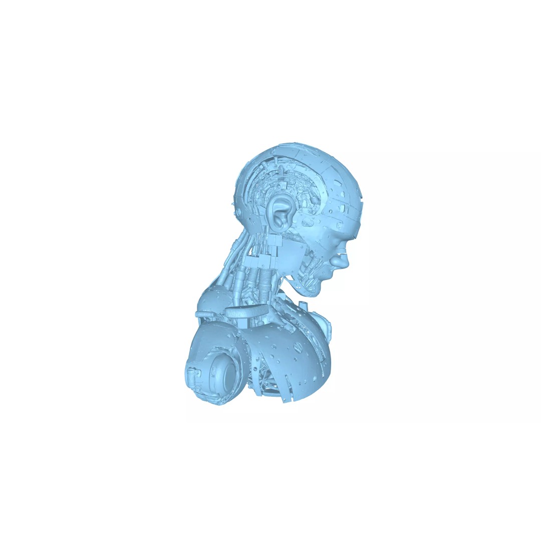Sci Fi Android Robot Head 3D Model – Game Ready Cybernetic Character - View 13