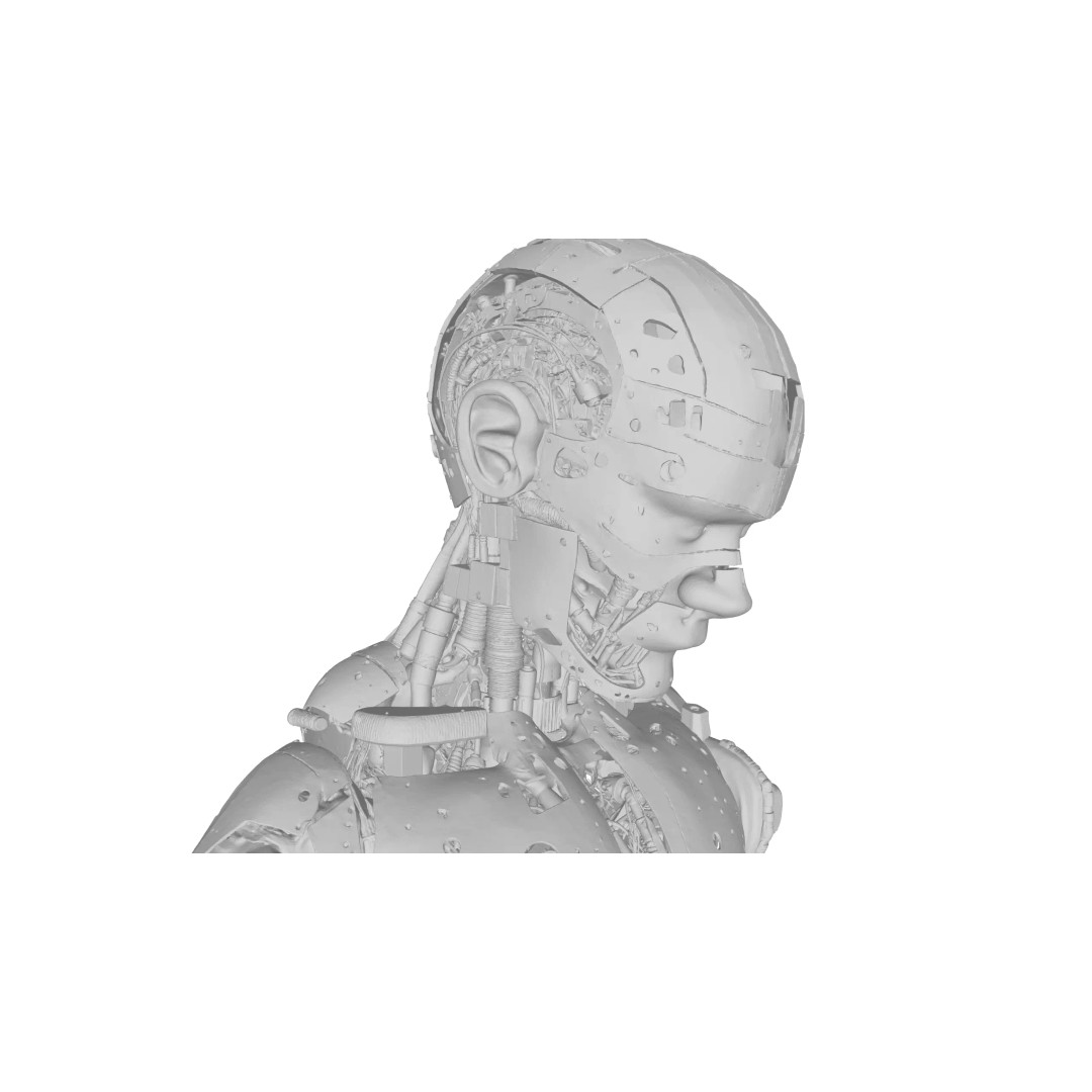 Sci Fi Android Robot Head 3D Model – Game Ready Cybernetic Character - View 14