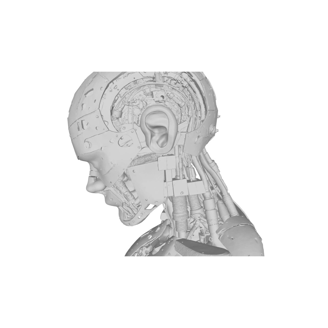Sci Fi Android Robot Head 3D Model – Game Ready Cybernetic Character - View 15