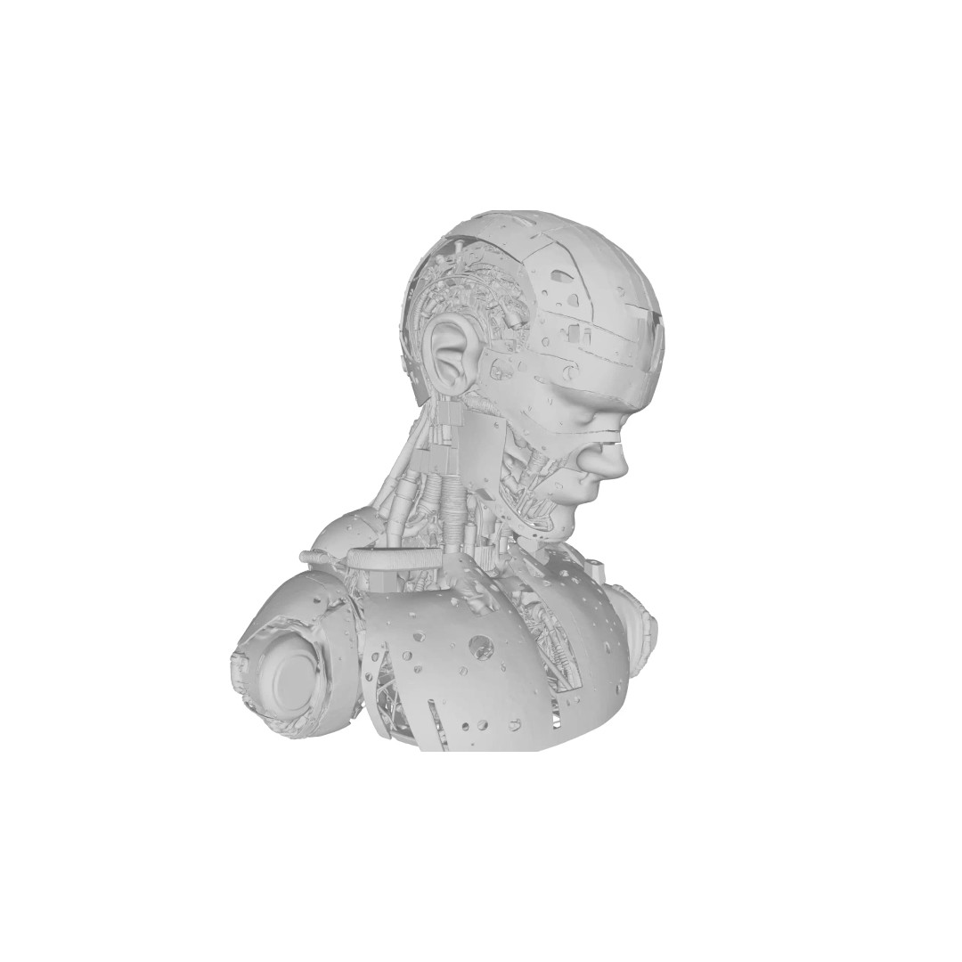 Sci Fi Android Robot Head 3D Model – Game Ready Cybernetic Character - View 17