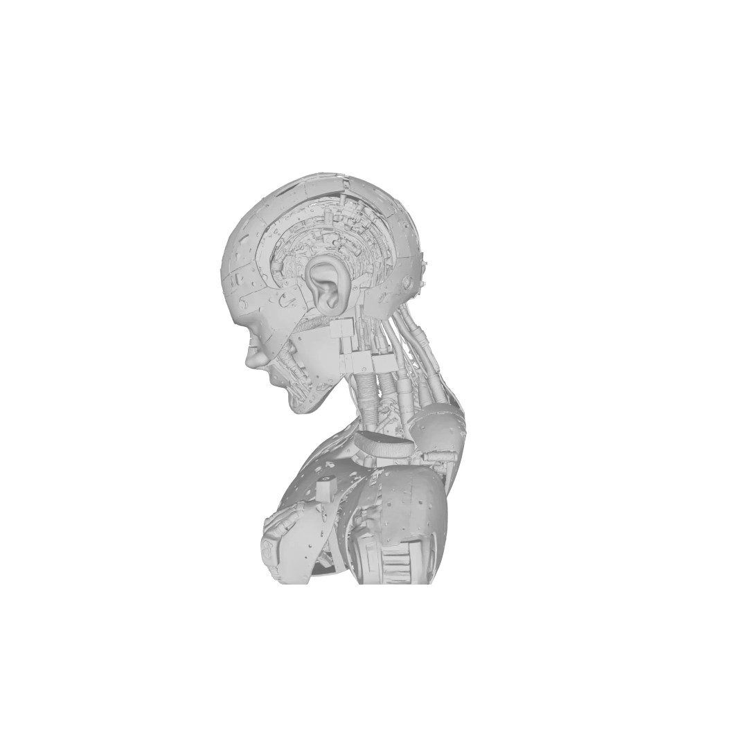 Sci Fi Android Robot Head 3D Model – Game Ready Cybernetic Character - View 18