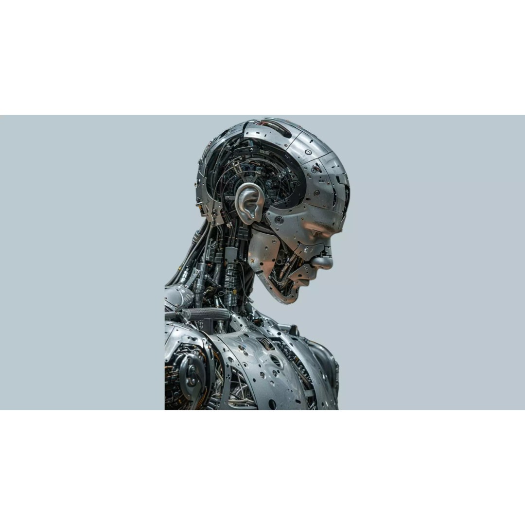 Sci Fi Android Robot Head 3D Model – Game Ready Cybernetic Character - View 2