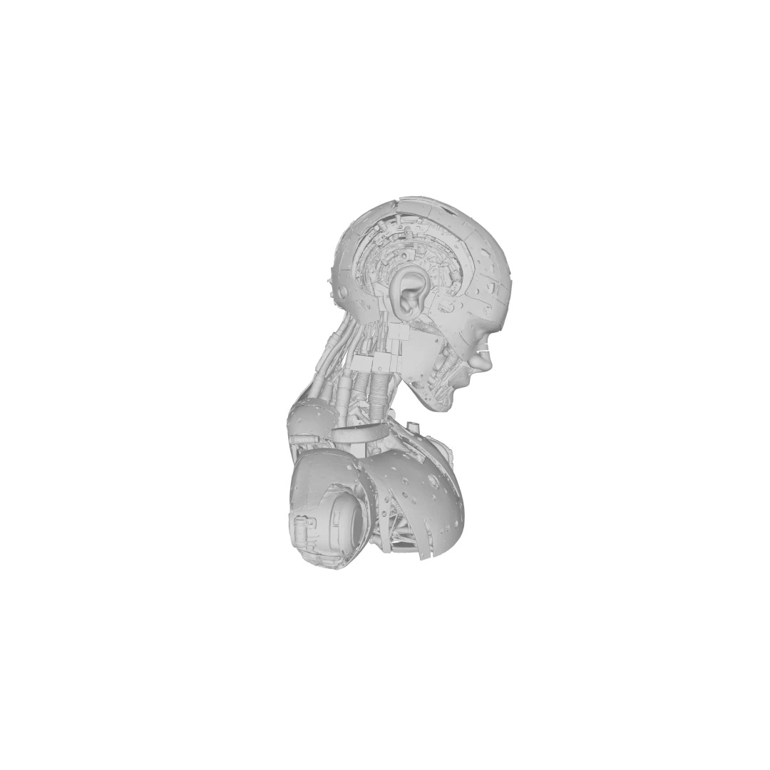 Sci Fi Android Robot Head 3D Model – Game Ready Cybernetic Character - View 21