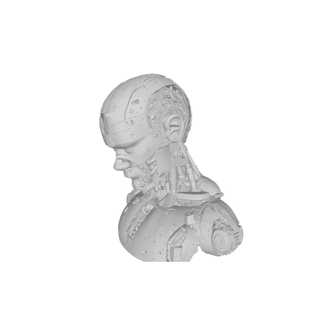 Sci Fi Android Robot Head 3D Model – Game Ready Cybernetic Character - View 22